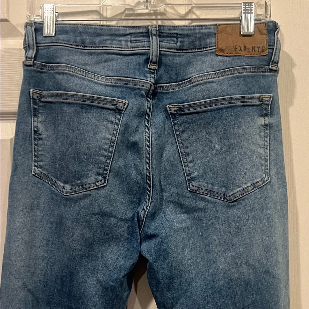 Express Dark Blue Straight Leg Jeans
